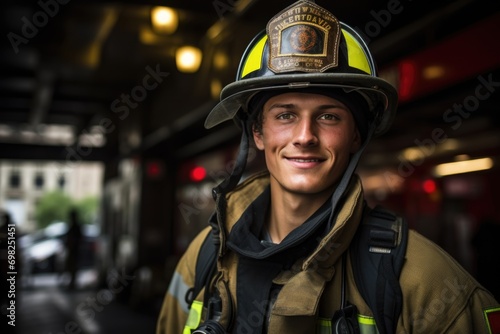 Portrait of a firefighter at the station © CojanAI