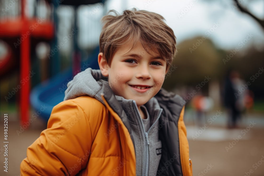 Portrait of a young little boy at the playground Portrait of a young little boy at the playground