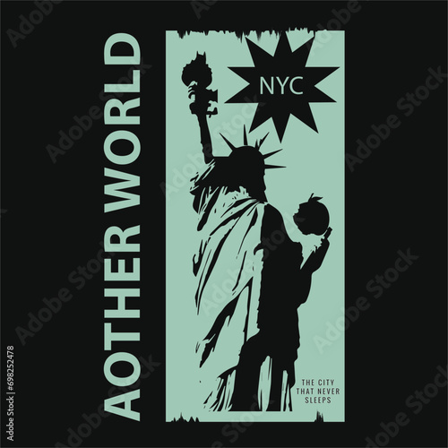 Typographic Vector illustration of new york theme . t shirt graphics