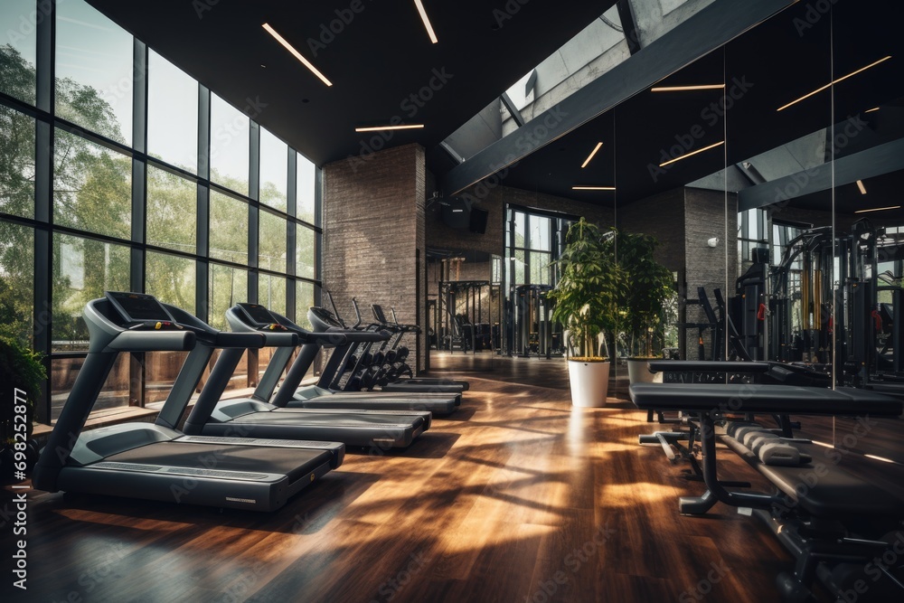 Interior of modern empty gym