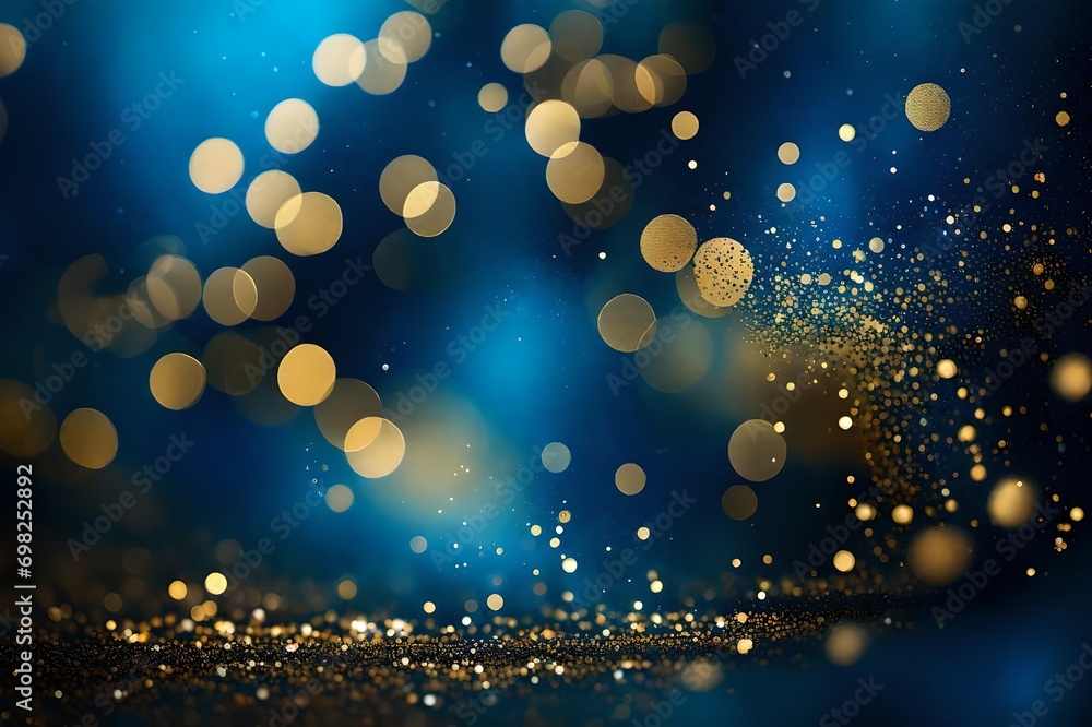 abstract blue and gold background, gold and blue glitter, shiny background with blurred bokeh abstract blue and gold background, gold and blue glitter, shiny background with blurred bokeh