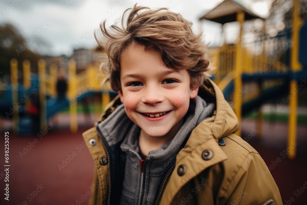 Portrait of a young little boy at the playground Portrait of a young little boy at the playground