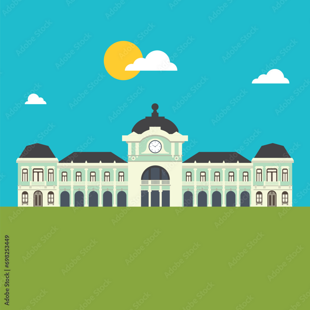 illustration of palace in the city