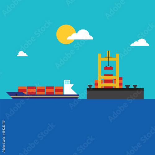 cargo ship in port (ID: 698253415)