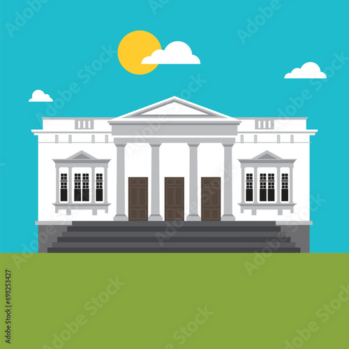 white house in a city (ID: 698253427)