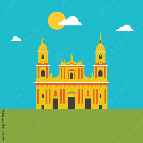 illustration of church in the city (ID: 698253464)