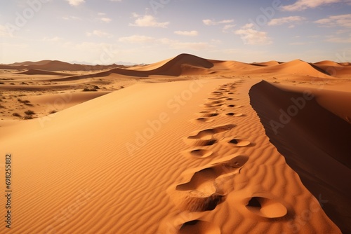 Sand dune canvas natural footprints create an organic artwork
