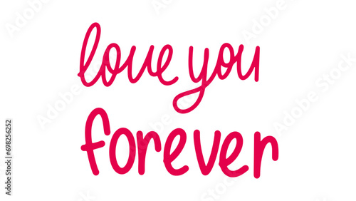 Handmade design elements for Valentine's Day. Love hand drawn illustration with hand lettering. Can be used as a Valentine's Day or wedding card, T-shirt and bag print.