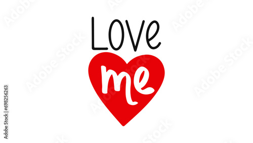 Handmade design elements for Valentine's Day. Love hand drawn illustration with hand lettering. Can be used as a Valentine's Day or wedding card, T-shirt and bag print.