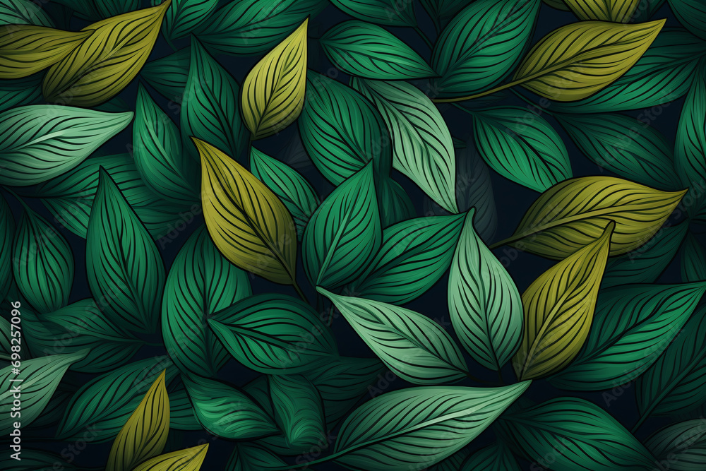 custom made wallpaper toronto digitalLeaves pattern background, foliage illustration