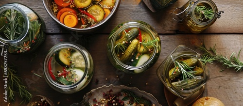 Ready-to-use fermented pickles in a metal bowl elevate your dishes with burst of flavor.