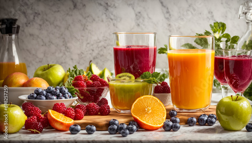 Fresh juice from various fruits and berries