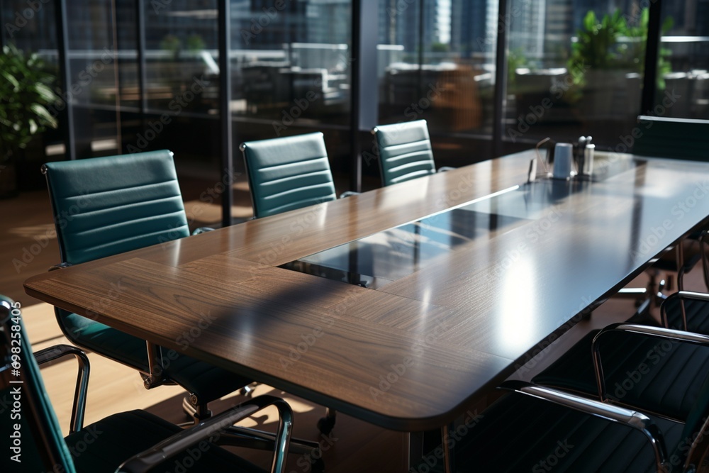 Modern conference room in office, ideal for business negotiations
