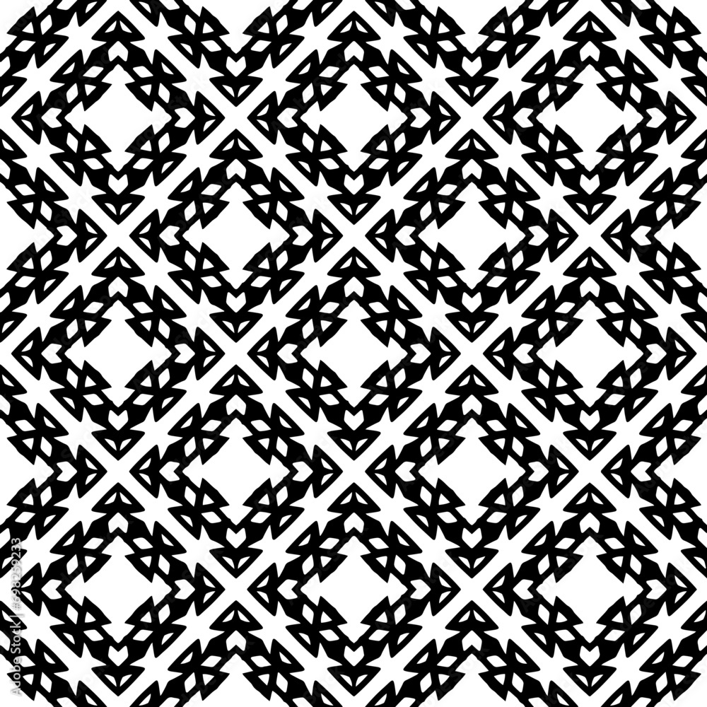 Abstract Shapes.Vector Seamless Black and White Pattern.Design element for prints, decoration, cover, textile, digital wallpaper, web background, wrapping paper, clothing, fabric, packaging, cards.