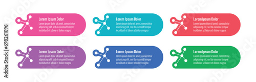 molecule information template. six steps infographic template. infographic template for web, annual report, magazine, internet