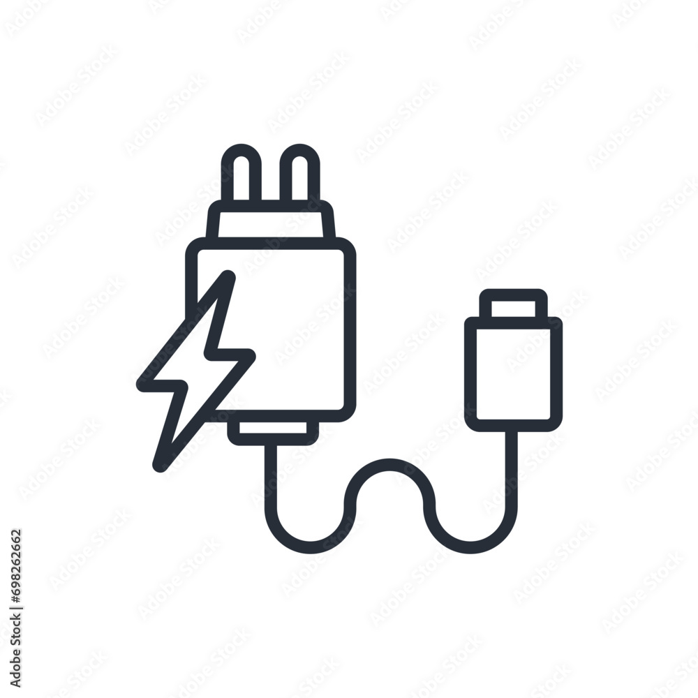 Charger icon. vector.Editable stroke.linear style sign for use web design,logo.Symbol illustration. Charger icon. vector.Editable stroke.linear style sign for use web design,logo.Symbol illustration.