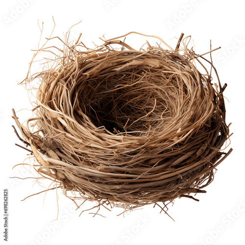 bird nest isolated on white photo
