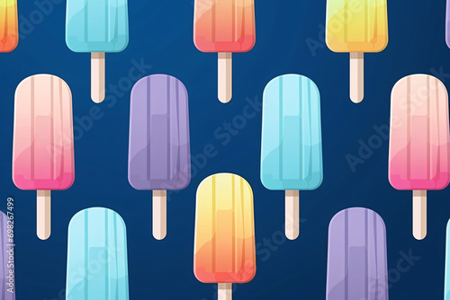 Popsicles summertime pattern background illustration 
