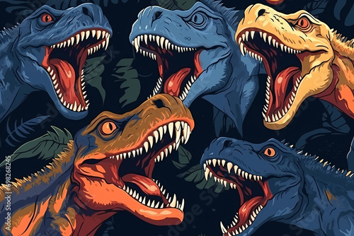 Dinosaur pattern background illustration © Dennis