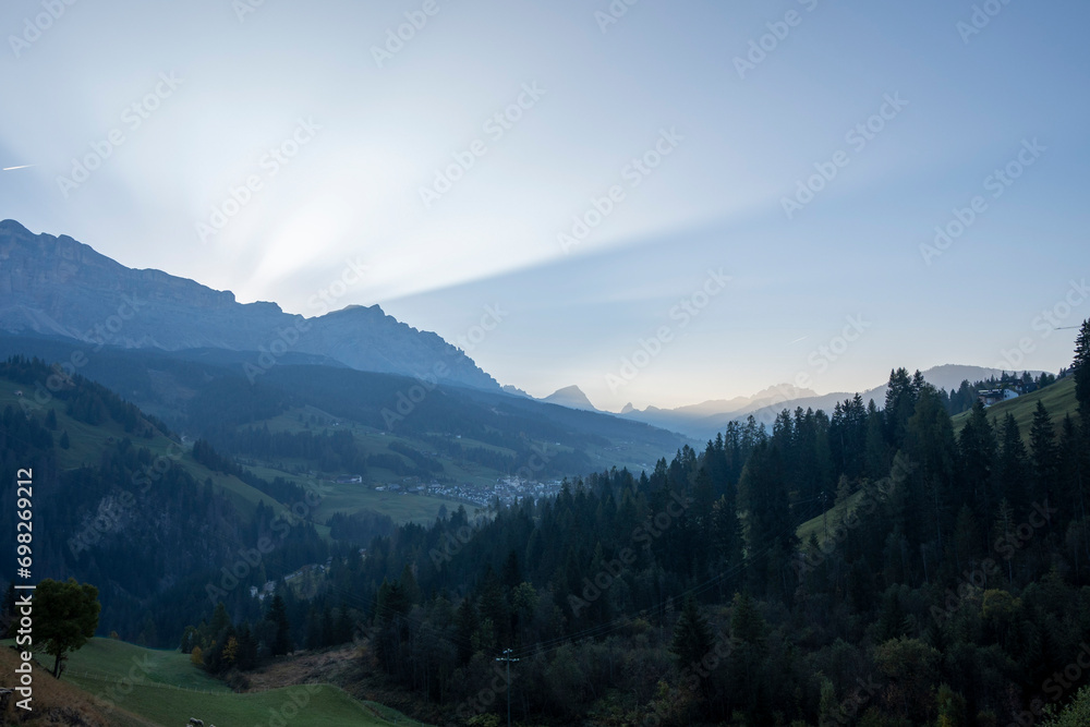 Dolomites landscape in Italy, autumn