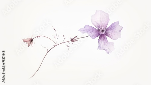  a close up of a flower on a white background with a blurry image of a flower in the background.