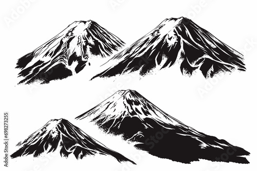 set of mountain vectors photo