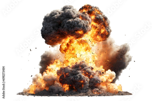 Fire explosion isolated with  transparent background.