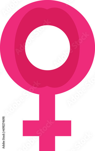 Pink Female symbol icon with white background