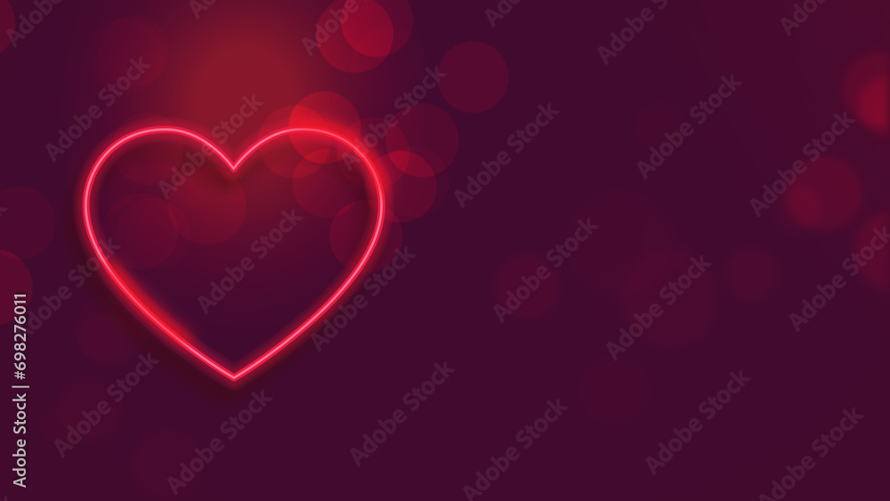 Glow line pink purple Heart on the empty background Neon Heart illustration stock photo
