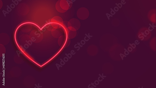 Glow line pink purple Heart on the empty background Neon Heart illustration stock photo 