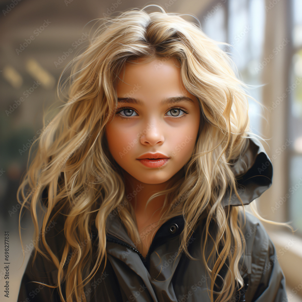 Portrait of a cute girl. Generative AI Portrait of a cute girl. Generative AI