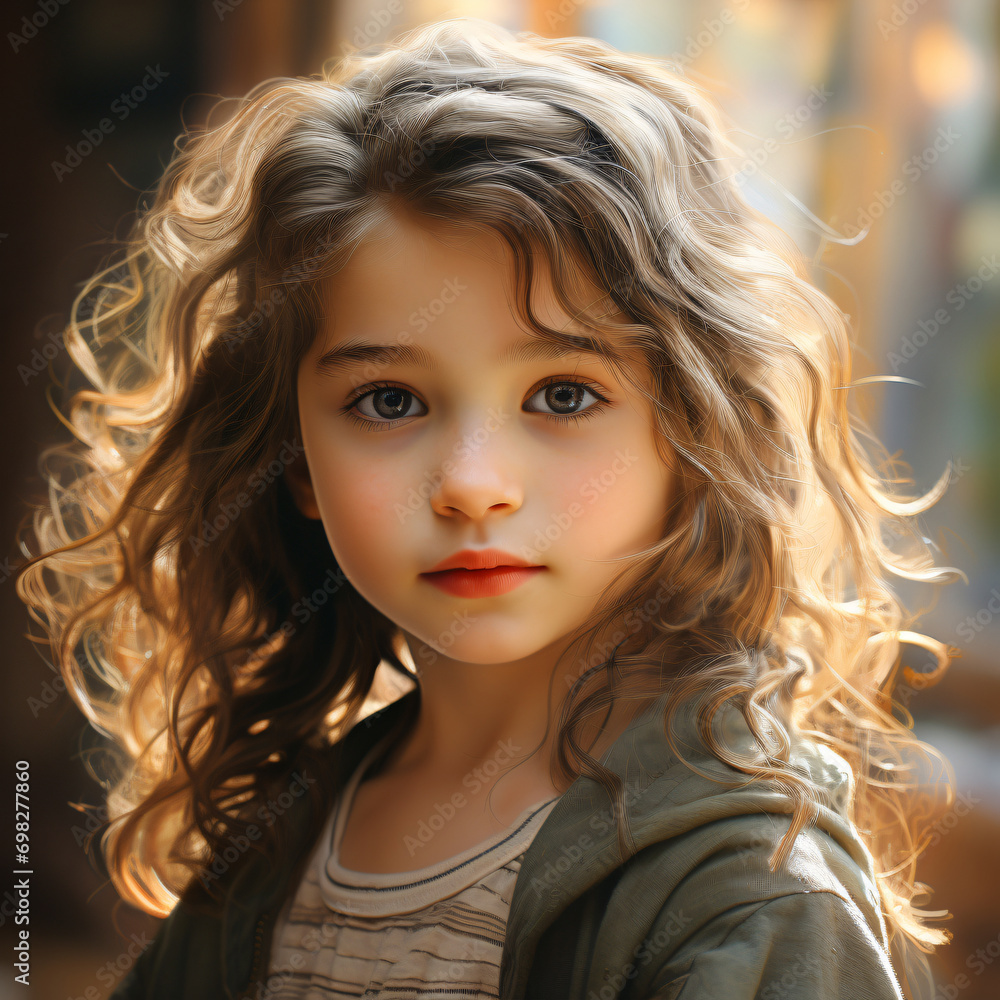Portrait of a cute girl. Generative AI Portrait of a cute girl. Generative AI