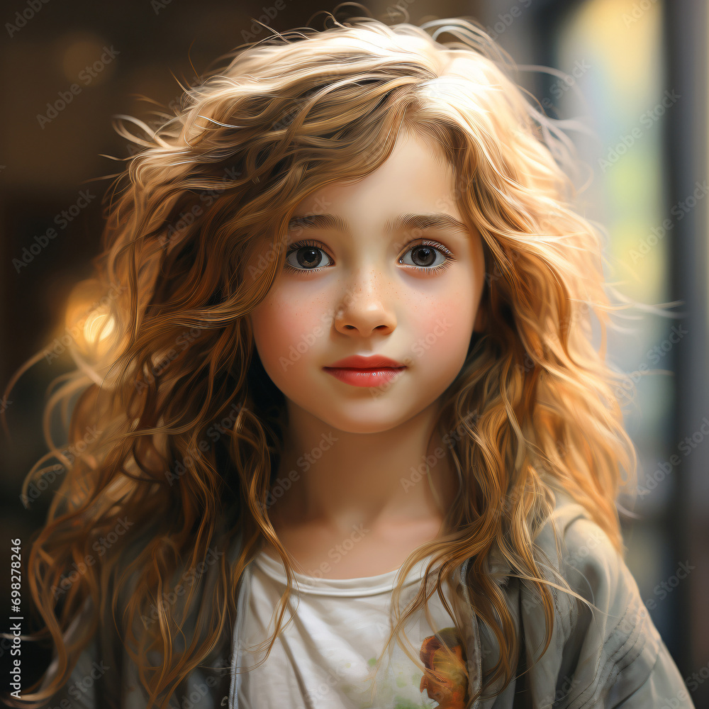 Portrait of a cute girl. Generative AI Portrait of a cute girl. Generative AI