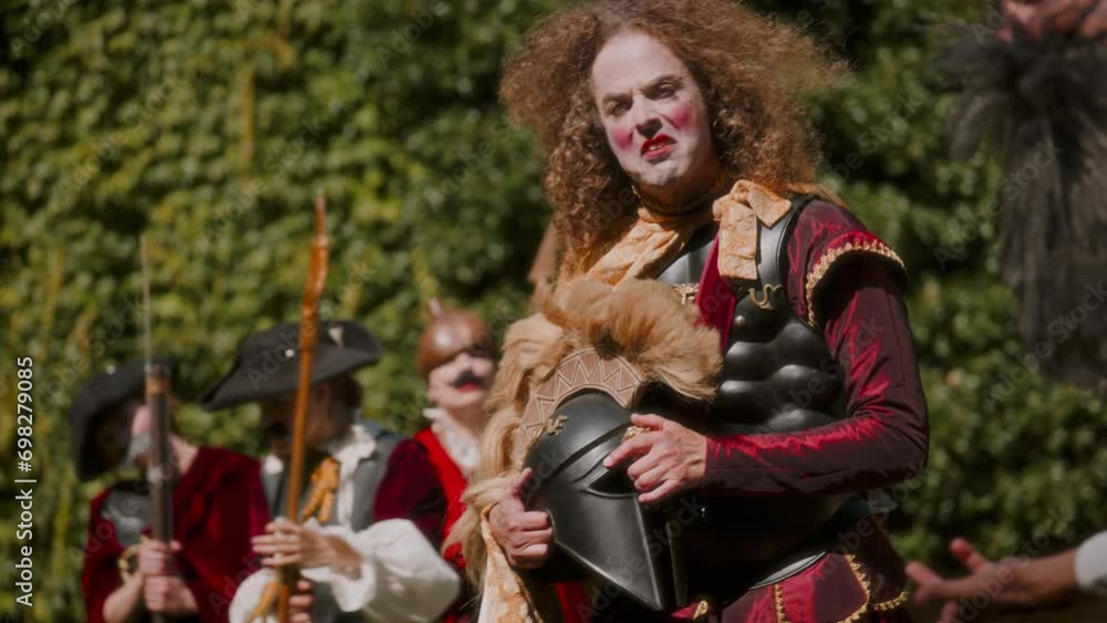 General And Footmen In Theatrical Display General And Footmen In Theatrical Display