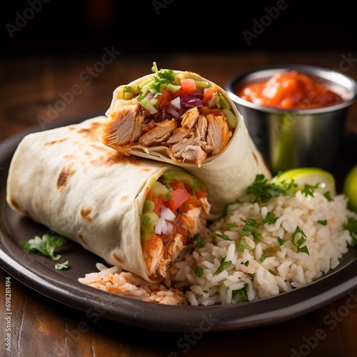 mexican chicken wrap with vegetables