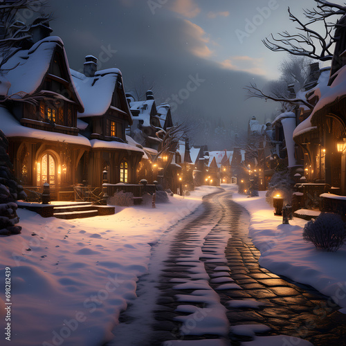 Holiday Winter wonderland village snowy landscape 25 of 41 © billtster