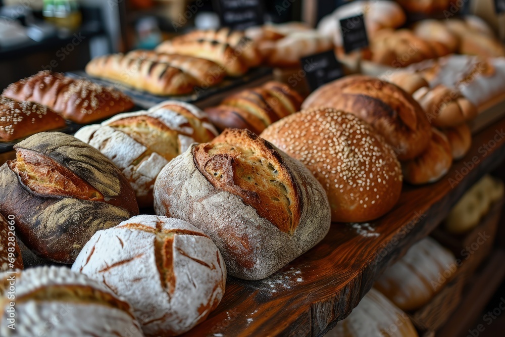 A Variety of Freshly Baked Breads Displayed on a Table