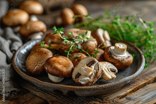 A Delicious Assortment of Mushrooms on a Rustic Wooden Table