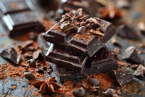 A Delicious Pile of Chocolate Topped with Fragrant Star Anise