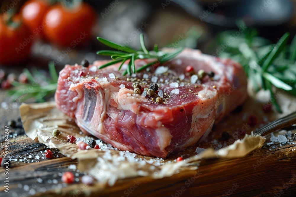 Raw Meat on Cutting Board