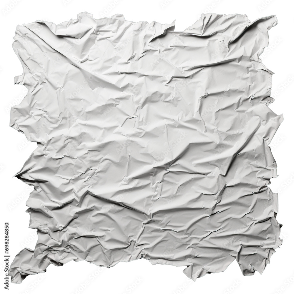 Fototapeta premium Torn and crumpled paper isolated on transparent background. AI generated. PNG