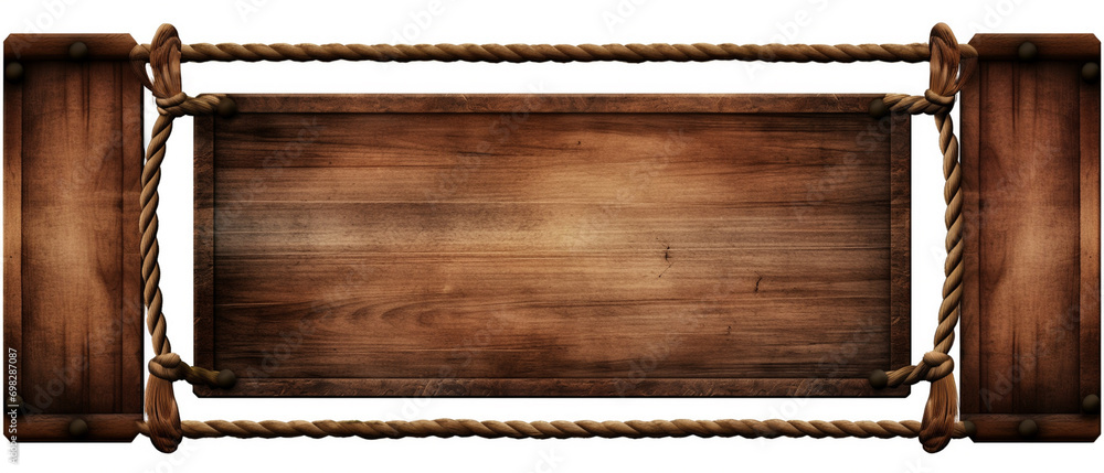 Naklejka premium wooden sign on a white background with copy space