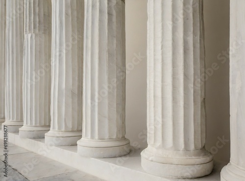 White columns. Greek architecture.