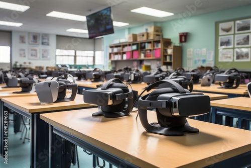 Innovative VR Classroom Experience. Generative AI photo