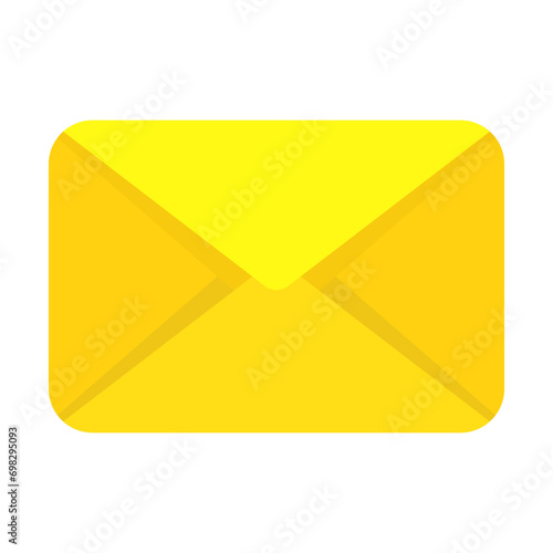 Email Icon In Yellow Rectangle Shape For Information Announcement Business Marketing Social Media
