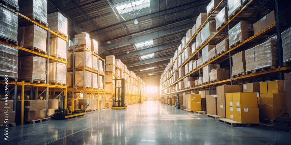 A well-organized warehouse features efficient shelving, aisles, and containers for seamless storage and distribution. A well-organized warehouse features efficient shelving, aisles, and containers for seamless storage and distribution.