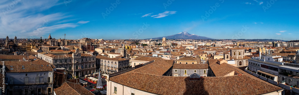 Cityscape of Catania from a terrace