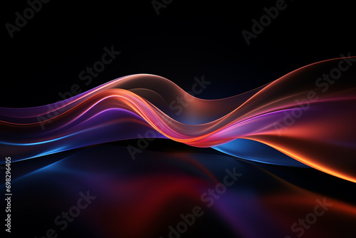 Abstract colorful waves on a dark background