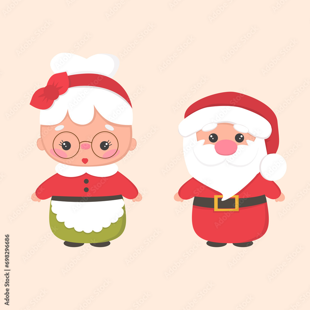 Sweet grandma and old man santa. Home comforts. Mrs. Santa. Vector Sweet grandma and old man santa. Home comforts. Mrs. Santa. Vector