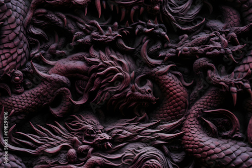 Wooden baroque snake orname...